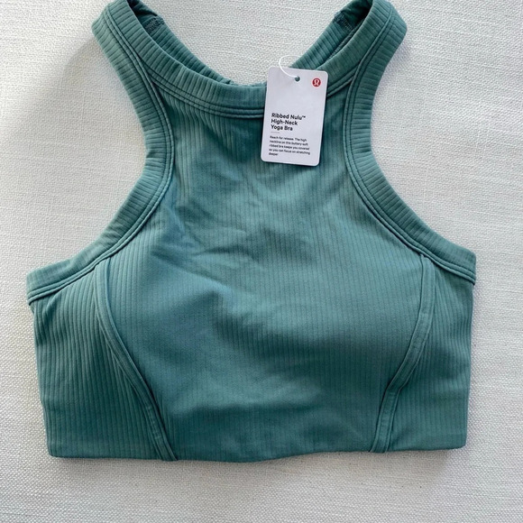 NWT Ribbed nulu high neck bra - tidewater teal - Picture 5 of 9